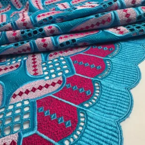 Turquoise Interlaced Broderie Fabric – 20164.2